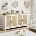 thumbnail image 2 of 4-Door Rattan Cabinet, Modern Boho Sideboard with Shelf, 42" Storage Console for Living Room, Dining Room & Entryway (Anti-Tip Design), 2 of 9