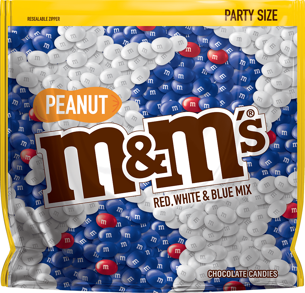 M&M'S Red, White & Blue Peanut Patriotic Chocolate Candy, 42-Ounce Party Size Bag