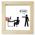 thumbnail image 1 of Fire Computer Work Desk Art Deco Fashion Square Picture Frame Wall Tabletop Display, 1 of 3