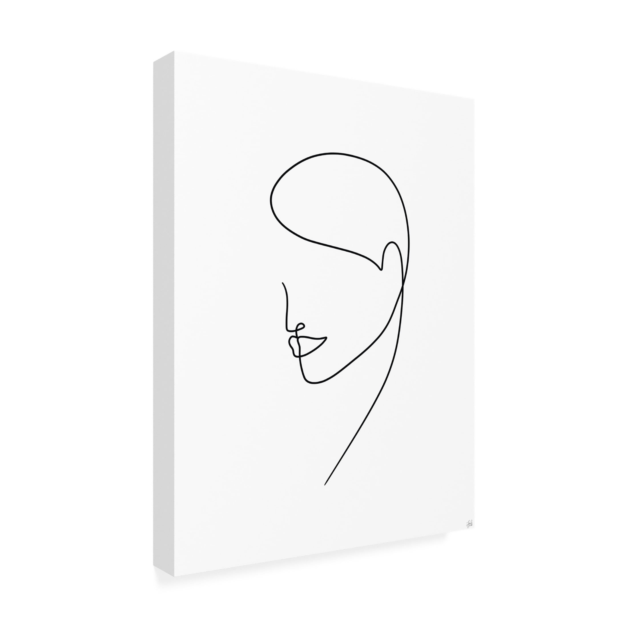 Canvas Wall Art - Line and Brush 'Line Lady 6' Wall Art for Living Room, Bedroom, or Office Décor by Trademark Fine Art - 18 x 24 Inches