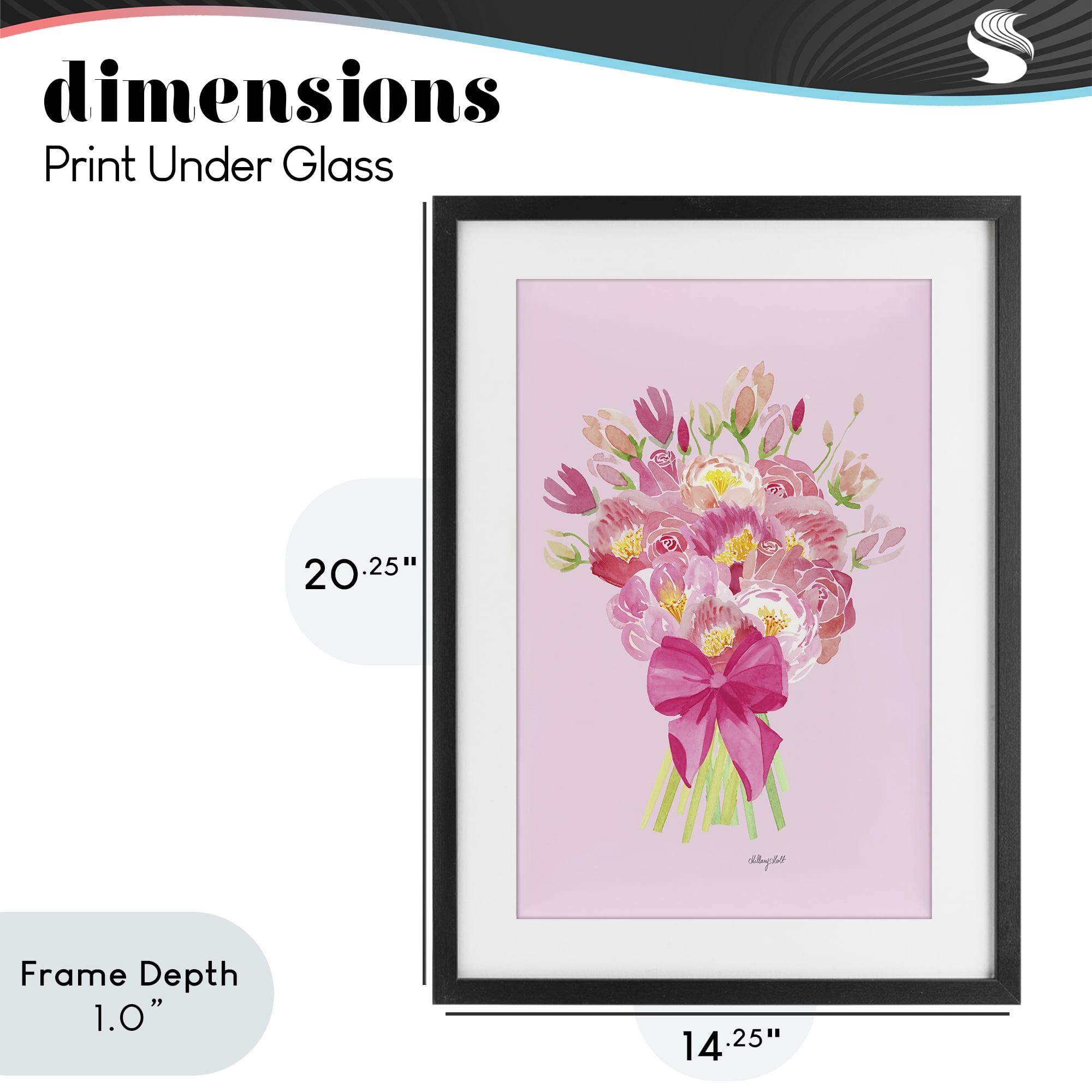 Stupell Industries Romantic Blushing Peonies Black Framed Print Under Glass, design by Hillary Holt
