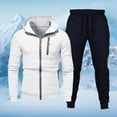 thumbnail image 2 of SGMVNU Men's Jogging Tracksuit Set Men's Zipper Hoodie Casual Hooded Sweatshirt Two Piece Suit Sport Comfort Suit Sets for Fall Winter(White, XL), 2 of 4