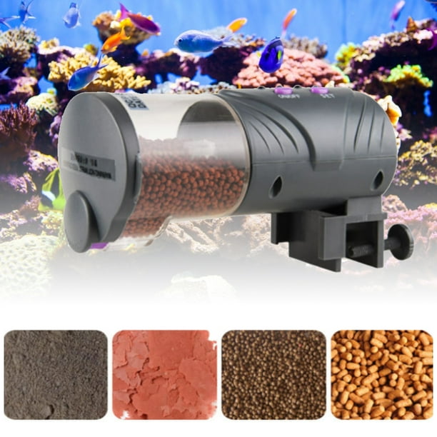 Aquarium Feeder,Intelligent Timing Automatic Fish Aquarium Accessories Fish  Tank Feeder Striking Appearance 