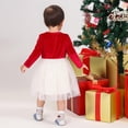 thumbnail image 4 of Lilgiuy Toddler Baby Girls Christmas Cute Solid Color Mesh Dress Family Parent-child Wear Baby Red, 2022 Fall Winter, 4 of 5