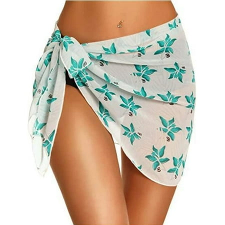 Municipal Womens Sheer Swimwear Cover Ups Bikini Wrap Sheer Short Skirt Beach Swimsuit