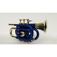 thumbnail image 4 of SAI MUSICAL POCKET TRUMPET Bb_PITCH BLUE BRASS WITH FREE HARD CASE + MP-78, 4 of 5