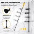 thumbnail image 3 of NULAS Shower Caddy with Tension Pole, 4-Tier Adjustable Corner Organizer for Shampoo, Soap and Bath Essentials, 43.5–120 in, Black, 3 of 8