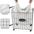 thumbnail image 6 of Mxfurhawa Laundry Hamper with Rolling Wheels Iron Wire Laundry Storage Basket, White, 6 of 7