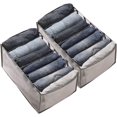 thumbnail image 1 of Organizador de Ropa Cajones Armario Compartimiento Separación Ropa Interior Portátil 7 Rejillas Caja de Almacenamiento Malla Lavable (2 Piezas Gris Grande), 1 of 5