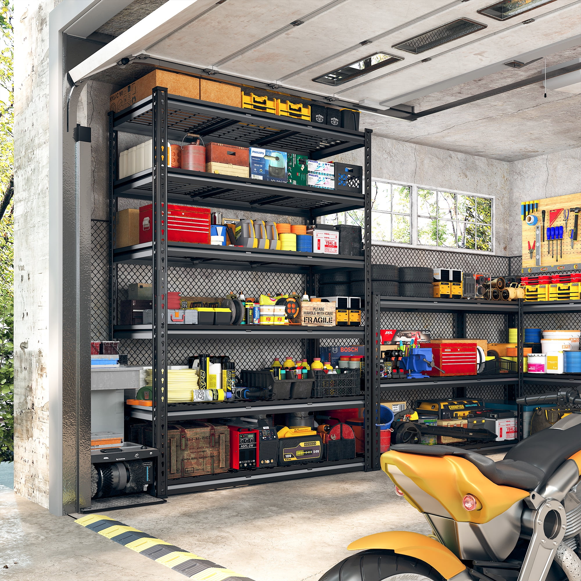 REIBII 78"H 6-Tier Storage Shelves for Garage Wire Shelving Units 3300LBS Adjustable Utility Shelf
