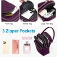 thumbnail image 5 of Quilted Crossbody Cellphone Bag for Women, Small Phone Handbag with 3 Zipper Pockets and Adjustable Strap, 5 of 9