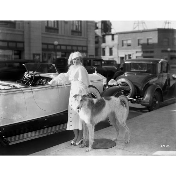 Jean Harlow Posed in White Coat Dress Photo Print (8 x 10)