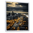 thumbnail image 2 of Designart "Montreal Beautiful Cityscape Yellow and Grey on Black" Cityscapes Floater Framed Canvas Wall Art, 2 of 7