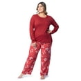 thumbnail image 5 of Fruit of the Loom Women's Beyond Soft Long Sleeve Top & Fleece Bottom Pajama Set, Sizes S-4X, 5 of 9