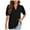 Black, variant on Scyoekwg Womens Short Sleeve Blouses V Neck Puff Sleeve Elegant Shirts Solid Color Lightweight Loose Trendy Blouses (Blue,XL)