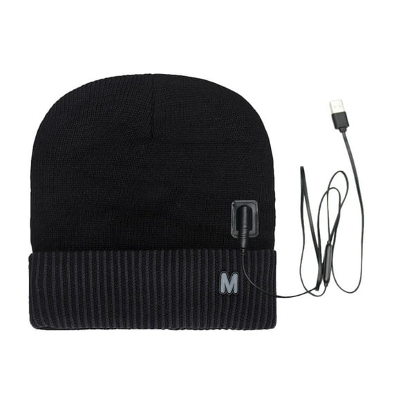 USB Charging Heated Cap for Warm Knit Winter Hat with Three Speed Controls for Men and Women Ideal for Headache and Comfort