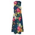 thumbnail image 5 of Robe Marguerites Rouges et Blanches Florale Vintage Maxi Robe Streetwear Décontractée Longues Robes Femmes Sans Manches Motif Grande Taille Vestidos, 5 of 5