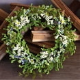 thumbnail image 4 of Berry Decor,15.7In Rainbow Berry Wreath Sun Proof Waterproof Maintenance-Free Versatile Style Luxuriant Green Visual Decor for Home Wall Stair Railing Mantel Dining Table Holiday Decoration, 4 of 7