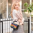 thumbnail image 6 of Leather Clamshell Crossbody Bag 10.4x5.5x3.7Inch Women's Crossbody Handbags Shoulder Purse Bank Card Bag Cash Bag Key Bag Pretty Rainbow, 6 of 7