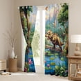 thumbnail image 3 of Erosebridal Wild Dinosaur Black Out Curtains for Kids, Ancient Jungle Wildlife Curtains Pack of 2 (42x63 Each), 3 of 6