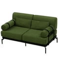 thumbnail image 6 of Harper & Bright Designs Modern Loveseat Sofa with Metal Leg, 2-Seater Couch Sofa with USB Ports and Unique Cylindrical Armrests for Living Room, Green, 6 of 14