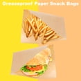thumbnail image 4 of Uxcell 100Pcs Bolsas de Papel Kraft para Sándwich, 6.7 x 6.7 Pulgadas Bolsas de Papel para Galletas a Prueba de Grasa de Apertura Doble, Marrón, 4 of 6