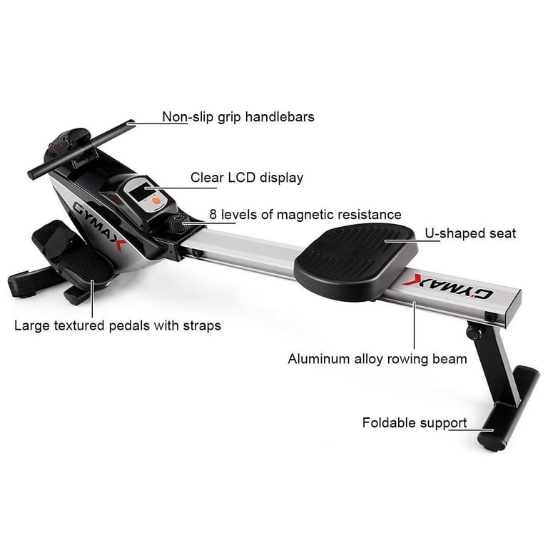 Magnetic Rowing Machine 2-Way Resistance Power10 Rower Bluetooth HRM