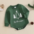 thumbnail image 3 of Okbabeha Baby Girl Boy Christmas Outfit Santa/Christmas Tree/Gingerbread/Bow Sweatshirt Romper Sweater  one-piece  Bubble Bodysuit, 3 of 7