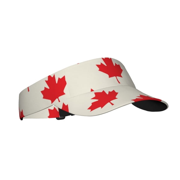 Lsque Happy Canada Day Pattern Sport Sun Visor Hats Visor Cap Adjustable Empty Top Baseball Cap Cotton Ball Caps for Women and Men