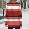 thumbnail image 5 of DailyTrove Womens Winter Striped Blouse - Red White Long Sleeve, Loose Casual Outfit,Red,L, 5 of 6