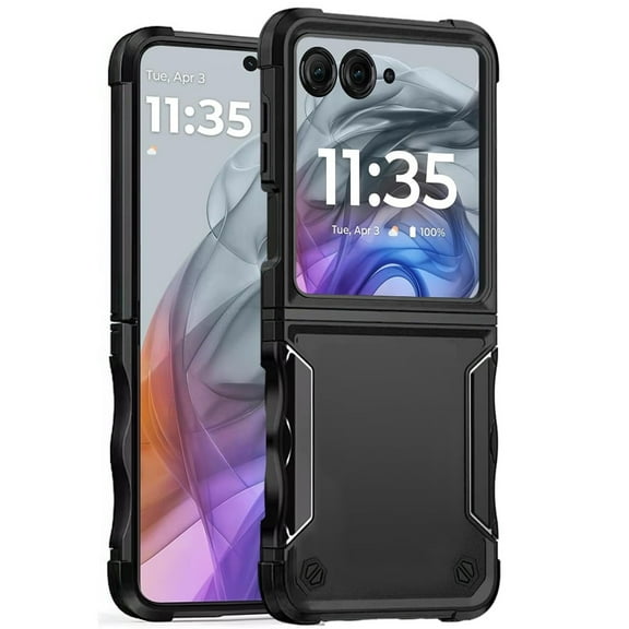 TJS for Motorola Razr 2025/2024 Phone Case, [Military Grade] Heavy Duty Cover for Moto Razr 2024/2025 (Black)