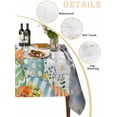 thumbnail image 5 of Happy Easter Rectangle Tablecloth, Spring Bunny Easter Eggs Floral Gray Wood Waterproof & StainResistant Tablecloth, Washable Oil-proof Table Cover for Dining/Party/Wedding/Camping/Buffet 52x70 In, 5 of 9