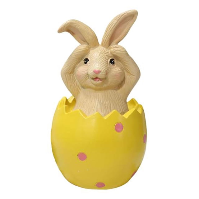 Inteprter Decoración de patrón de animales bonitos de Pascua, escultura de resina de arte de escritorio, figurita de adorno, accesorios de Artesanía Amarillo