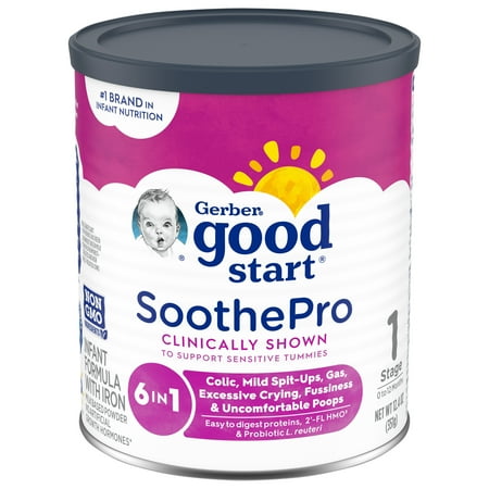 Gerber Good Start, Baby Formula Powder, SoothePro, Stage 1, 12.4 Ounce (Pack of 6)