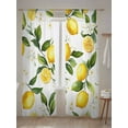 thumbnail image 5 of Summer Lemon Sheer Curtains 2 Panels Set Leaf Yellow Fruit Countryside Watercolor Flower Lihgt Filtering Rod Pocket Voile Drape, Semi Sheer Window Curtains for Bedroom Living Room, 52"x84", 5 of 5
