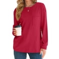 thumbnail image 3 of Fantaslook Crewneck Sweatshirts for Women Casual Long Sleeve Shirts Tunic Tops Pullover with Pocket, 3 of 9