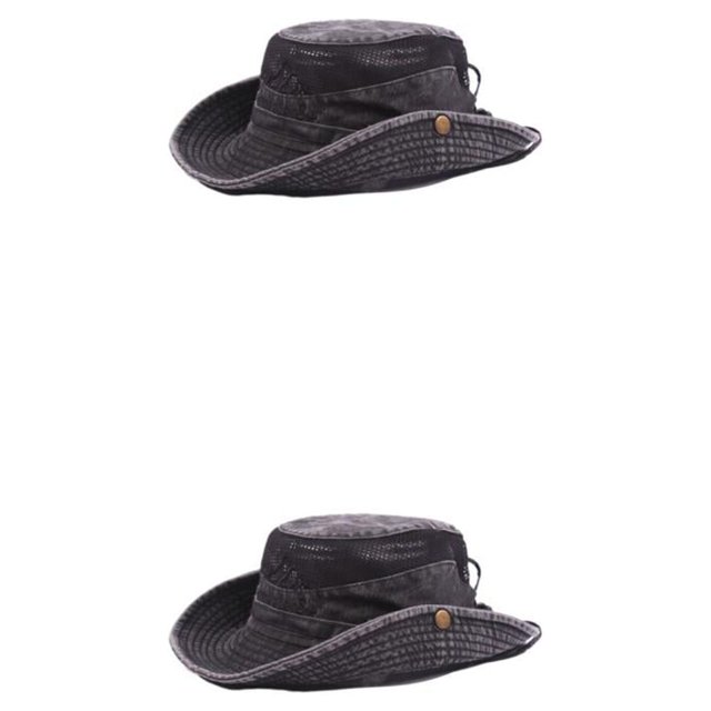 Sombrero de pescador Minnieouse para mujer con protección solar ajustable Negro 2Conjunto