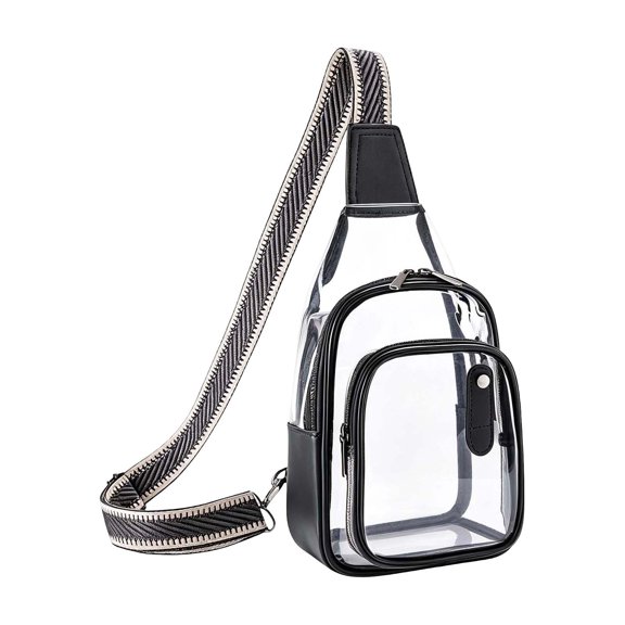 Clear Travel Shoulder Bag Waterproof Lightweight Transparent Messenger Crossbody Bag, Secure Zipper For Everyday Hands-Free Use