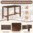 thumbnail image 6 of Harper & Bright Designs Outdoor Counter Height Dining Set for 4, 5 Pieces Acacia Wood Patio Dining Table with Slatted Design and Chairs with Cushions for Poolside Balcony Backyard, Mocha, 6 of 19