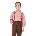 thumbnail image 4 of YunPes Boys German Outfits Kids Pioneer Colonial Pants and Lapel Shirts 2 Piece Set Octoberfest Halloween Stage Dress Up, 4 of 7