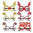thumbnail image 3 of Decoraciones navideñas, juguetes para niños y adultos, gafas con asta de muñeco de nieve de Papá Noel, gafas decoradas de Navidad, 3 of 4
