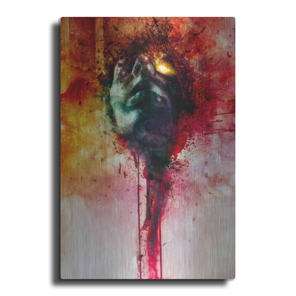 Luxe Metal Art 'W.O.U.N.D.S' by Mario Sanchez Nevado, Metal Wall Art, 12"x16"