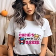 thumbnail image 2 of Cupid’s Favorite Nurse T-Shirt | Cute Valentine Graphic Tee for Nurses, Azalea, Size M, 2 of 6