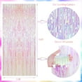 thumbnail image 3 of Metallic Foil Fringe Curtain Transparent Pink Backdrop Decorative Door Window Curtain for Birthday Party Baby Shower Wedding Bachelorette, Christmas, New Year Party Decorations, 3 of 5