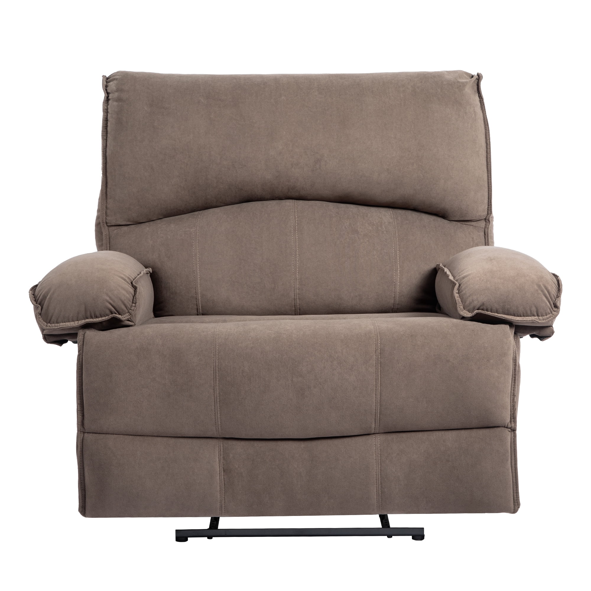 Oversized Manual Recliner Chair for Elderly, Push-Back Recliners for Adults,Brown