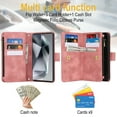 thumbnail image 3 of Luxury Wallet Multi Card Flip Magnetic Zipper Leather Case For Samsung Galaxy S24Ultra S23 S22 Ultra S21Ultra S20 S23FE S21FE S20FE Note20 A15 A25 A35 A55 A14 A34 A54 A13 A53 A73 A12 A50 A52 A72 Case, 3 of 16