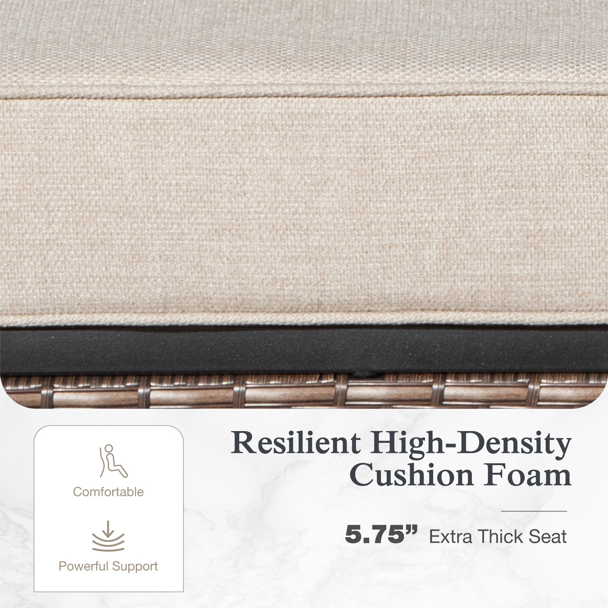 Sophia & William 5 Seat Patio Conversation Set,Outdoor Furniture Sofa Set with Rocking Chairs, Beige