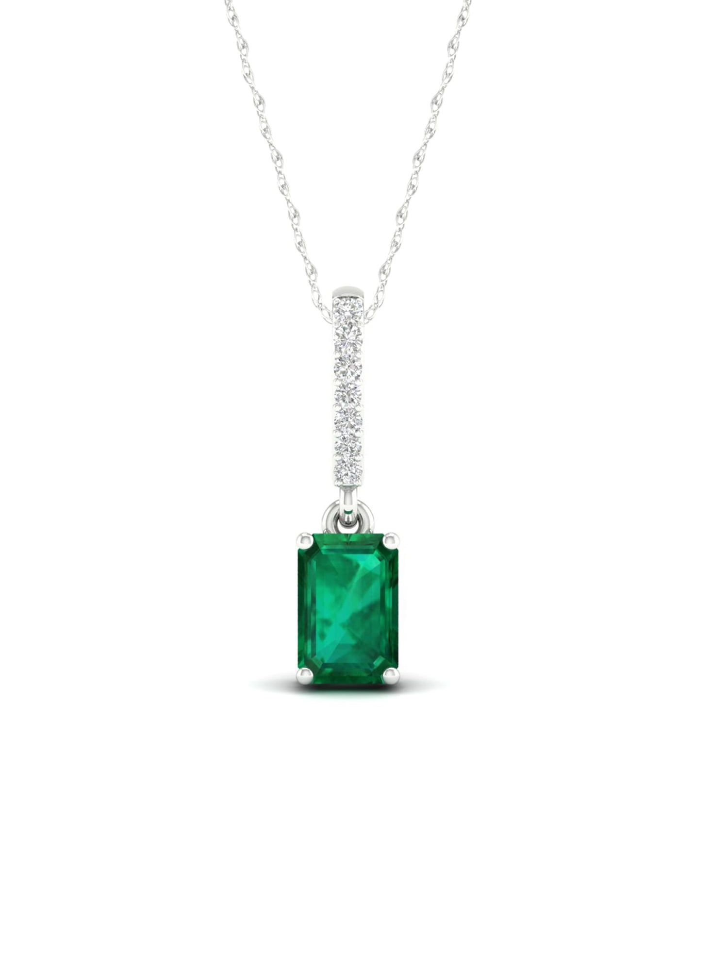 14k Yellow Gold Over Oval Cut 1.00 Ct Emerald & Diamond Halo Pendant With Chain