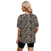 Ronuti Oversized T Shirts for Women Short Sleeve Vintage Print Cotton Tees Washed Shirts Casual Baggy Womens Tops