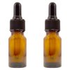 Amber Glass Bottle - 10 ml (1/3 fl oz) w/ Glass Dropper - Pack of 2